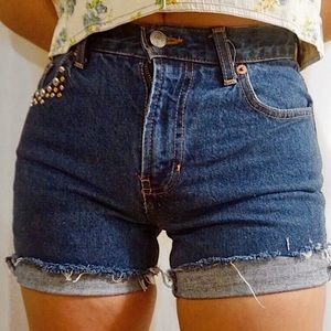 Vintage 1990s Gap Studded Jean Shorts